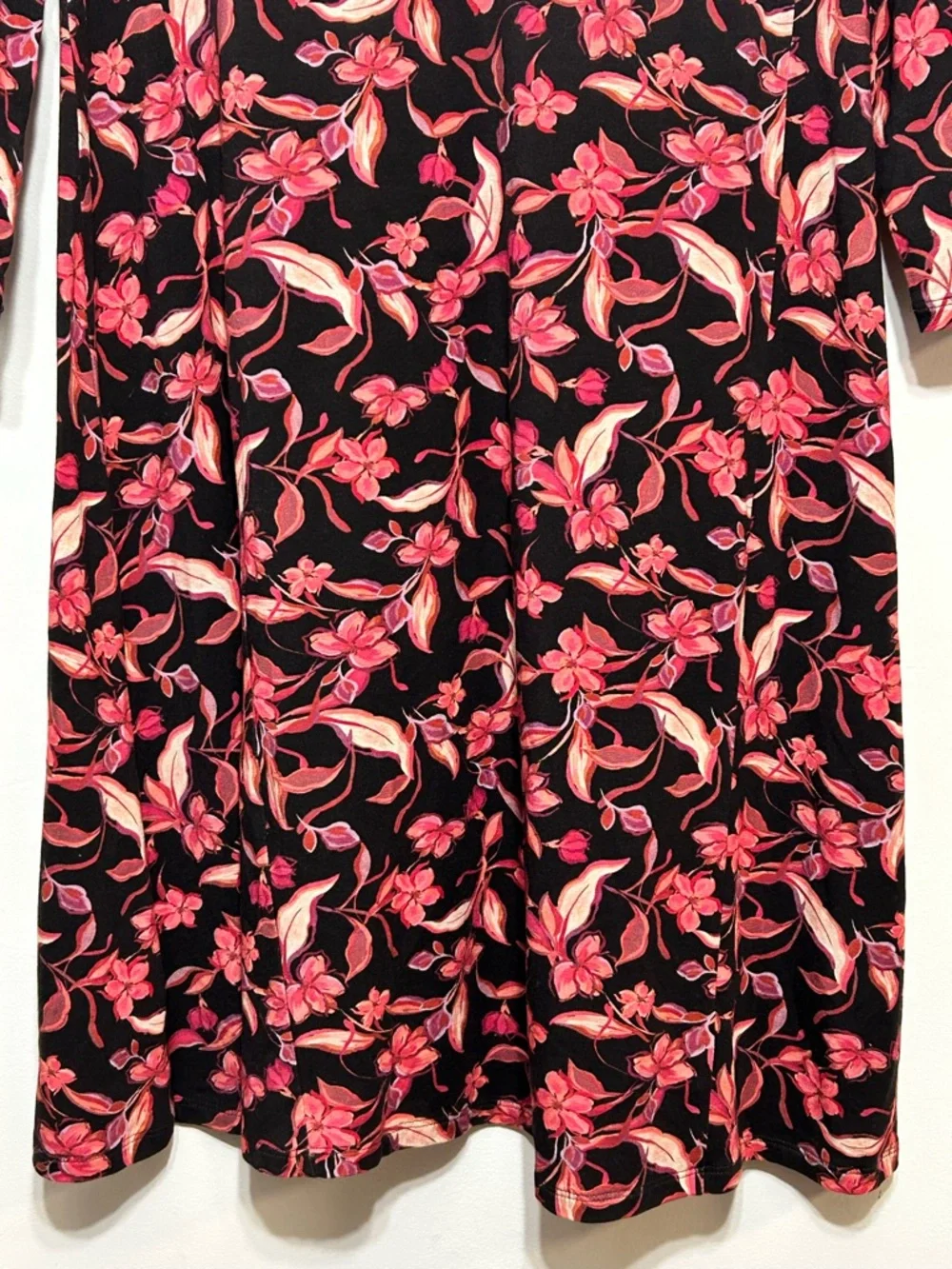 New! Garnet Hill Floral Seamed Knit Trapeze Dress Womens Size Small